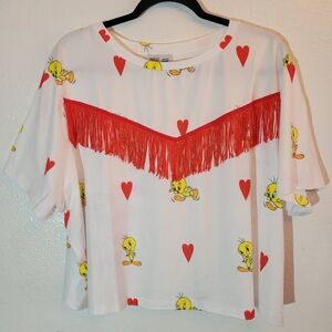 Unique Vintage X Looney Tunes Tweety Bird Crop Top